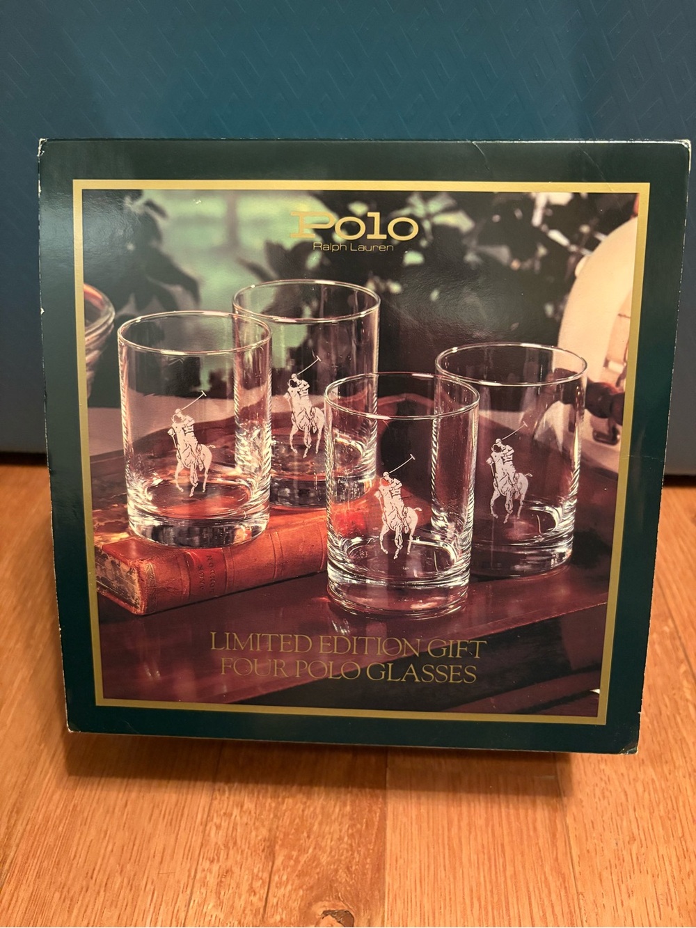 Vintage 1978 Ralph Lauren Polo Clear Whiskey Glasses set of four